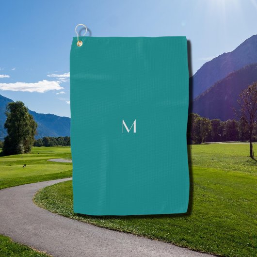 aquamarin - Monogramm hinzufügen Golfhandtuch
