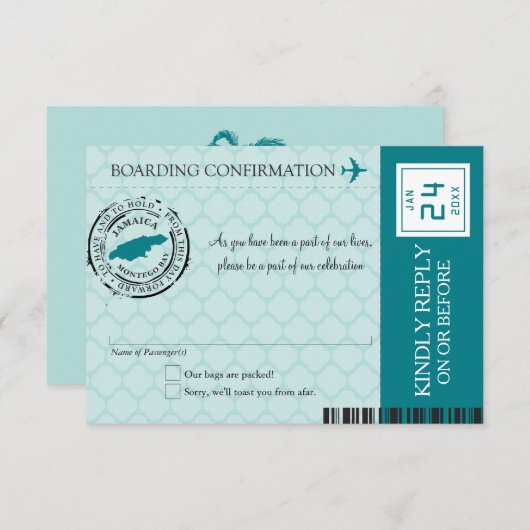 Aquamarin Montego Bay Jamaica UAWG Einladung (Vorne/Hinten)