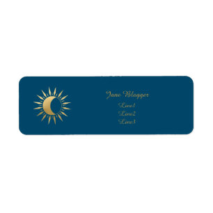 Aquamarin Moon Sun-Adressmarken