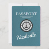 Aquamarin Nashville Passport Save the Date (Vorderseite)