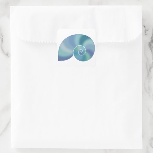 Aquamarin Nautilus Muschel Gradient Sticker (Tasche)