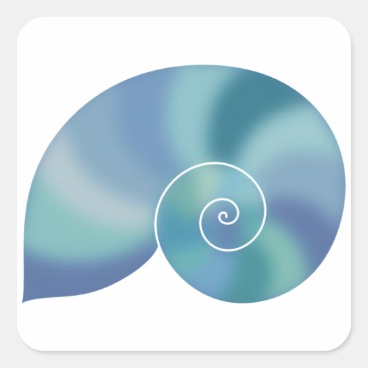 Aquamarin Nautilus Muschel Gradient Sticker (Vorderseite)