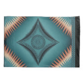 Aquamarin Navajo Peach Sunburst Kissenbezug (Rückseite)