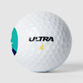 Aquamarin Navy Blue 2 Tone Diag Initial Monogram Golfball (Logo)