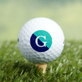 Aquamarin Navy Blue 2 Tone Diag Initial Monogram Golfball (Insitu T-Shirt)