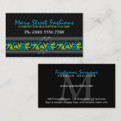 Aquamarin+ Neon Graffiti Street auf Black Business Visitenkarte (Vorne/Hinten)