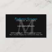 Aquamarin+ Neon Graffiti Street auf Black Business Visitenkarte (Rückseite)