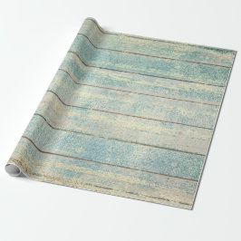 Aquamarin Ocean Beach Champaign Wood Rustic Geschenkpapier
