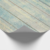 Aquamarin Ocean Beach Champaign Wood Rustic Geschenkpapier (Ecke)