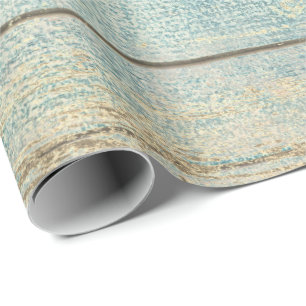Aquamarin Ocean Beach Champaign Wood Rustic Geschenkpapier