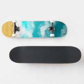 Aquamarin Ocean Beachy Waves Skateboard (Horizontal)