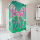 Aquamarin Ocean Butterfly Duschvorhang (Beispiel)