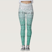 Aquamarin Ombre Christmas Sweater Muster Leggings (Vorderseite)