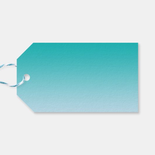 Aquamarin Ombre Geschenkanhänger (Rückseite Horizontal)