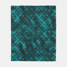 Aquamarin Ombre Glam Glitzer Damask Muster