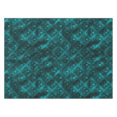 Aquamarin Ombre Glam Glitzer Damask Muster Tischdecke (Vorderseite (Horizontal))
