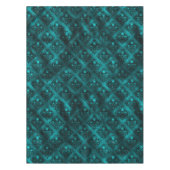 Aquamarin Ombre Glam Glitzer Damask Muster Tischdecke (Vorderseite)