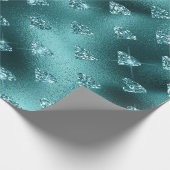 Aquamarin Ombre Glam Glitzer Diamonds Pattern Geschenkpapier (Ecke)