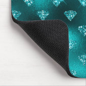 Aquamarin Ombre Glam Glitzer Diamonds Pattern Mousepad (Ecke)