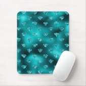 Aquamarin Ombre Glam Glitzer Diamonds Pattern Mousepad (Mit Mouse)