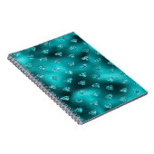 Aquamarin Ombre Glam Glitzer Diamonds Pattern Notizblock (Rechte Seite)