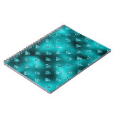 Aquamarin Ombre Glam Glitzer Diamonds Pattern Notizblock (Linke Seite)