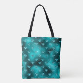 Aquamarin Ombre Glam Glitzer Diamonds Pattern Tasche (Rückseite)