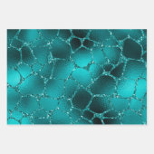 Aquamarin Ombre Glam Glitzer Jungle Animal Print Geschenkpapier Set (Vorderseite 2)