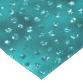 Aquamarin Ombre Glam Glitzer Polka Dots Muster Tischdecke (Schrägansicht)