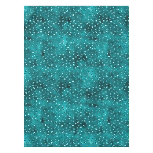 Aquamarin Ombre Glam Glitzer Polka Dots Muster Tischdecke (Vorderseite)