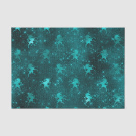 Aquamarin Ombre Glam Glitzer Unicorns Muster Seidenpapier