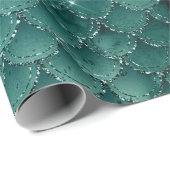 Aquamarin Ombre Glam Mermaid Scales Muster Geschenkpapier (Rolleneckpunkt)
