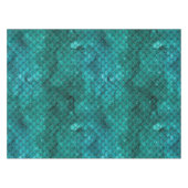 Aquamarin Ombre Glam Mermaid Scales Muster Tischdecke (Vorderseite (Horizontal))