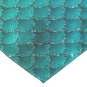 Aquamarin Ombre Glam Mermaid Scales Muster Tischdecke (Schrägansicht)