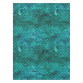 Aquamarin Ombre Glam Mermaid Scales Muster Tischdecke (Vorderseite)