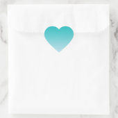 Aquamarin Ombre Herz-Aufkleber (Tasche)