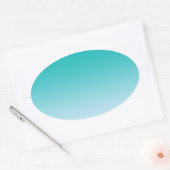 Aquamarin Ombre Ovaler Aufkleber (Umschlag)