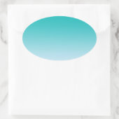 Aquamarin Ombre Ovaler Aufkleber (Tasche)