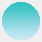 Aquamarin Ombre Runder Aufkleber (Vorderseite)