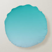 Aquamarin Ombre Rundes Kissen (Rückseite)