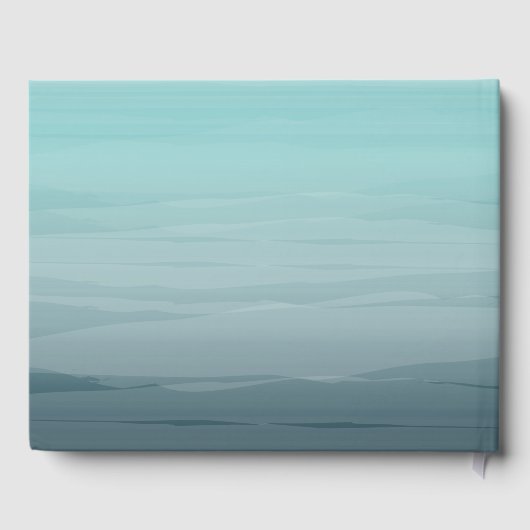 Aquamarin Ombre Wedding Guestbook Gästebuch (Rückseite)