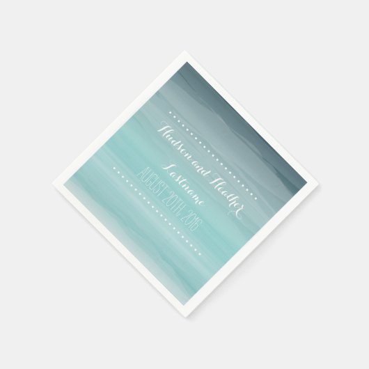 Aquamarin Ombre Wedding Napkins Serviette (Ecke)