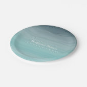 Aquamarin Ombré Wedding Pappteller (Schrägansicht)