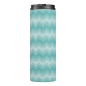 Aquamarin Ombre Zickzack Monogram Thermosbecher (Rückseite)