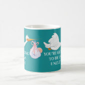 Aquamarin Onkel Schwangerschaft Ankündigung Stork Kaffeetasse (Mittel)
