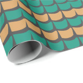 Aquamarin Orange Abstrakt Geschenkpapier (Rolleneckpunkt)
