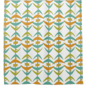 Aquamarin Orange Green Boomerang Mitte des Jahrhun Duschvorhang (Vorderseite)