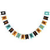 Aquamarin & orange Niedlich Ghost Halloween Geburt Wimpelkette (Alle)