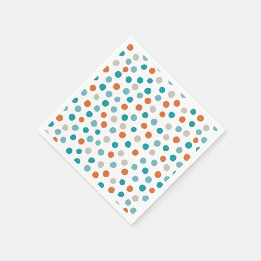 Aquamarin Orange Polka Dot Pattern Napkins Serviette (Ecke)