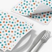 Aquamarin Orange Polka Dot Pattern Napkins Serviette